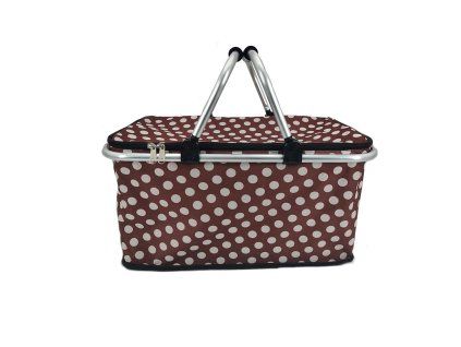 košík nákupní skládací 48x24x28cm Al+polyester mix dekorů