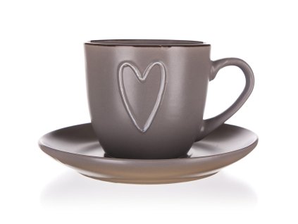 šálek + podšálek 260ml HEART keramický HN