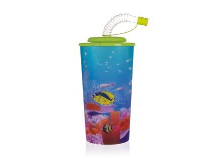 kelímek 470ml SEA s víčkem a brčkem PH