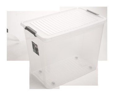 box úložný 74l, 59x38x47cm, víko, klip, kolečka, PH