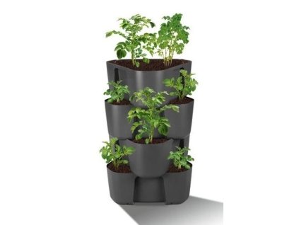 nádoba 4patra po 17cm, š36,8xd39,1cm, byliny, jahody, rajčata..plast
