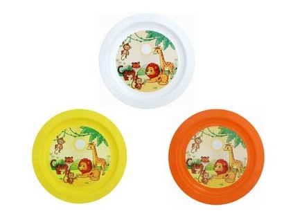 talíř d21cm měl. DŽUNGLE IML, bílý, oranž, žlutý, dětský, plast