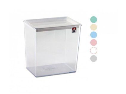 krabice-dóza  600ml, vysoká, 9,8x9,8x14,2cm, mix barev, plast