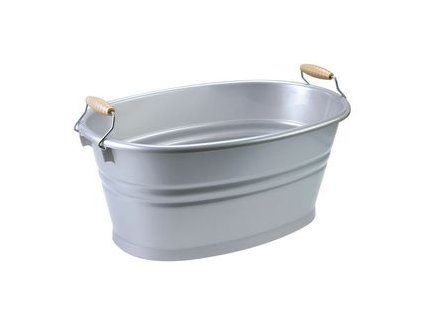 škopek 12l NOSTALGIA ovál, stříbrné, 44x29x18cm Tontarelli, plast