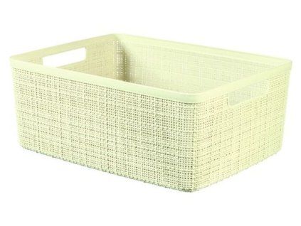 košík 36x28x15cm JUTE M, CURVER, béžový, plast