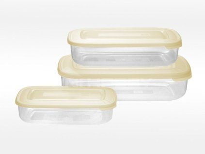 box-sada 3ks, 3,0l, 1,88l, 0,93l, obd. bílý, FAMILY, plast