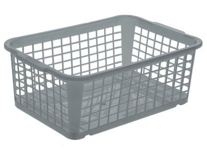 košík 30x20x10cm, FRED, křišťál.šedý, plast