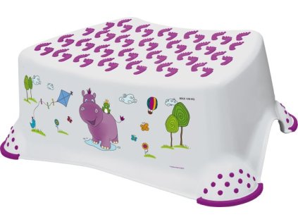 taburetka 1stup. 40x28,v.14cm, HROCH bílá, prostiskluz., plast