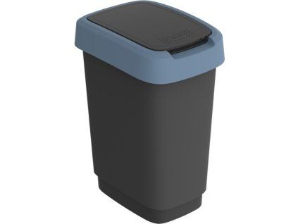 koš odp.10l TWIST, černý/tm.modrý,výklop., plast