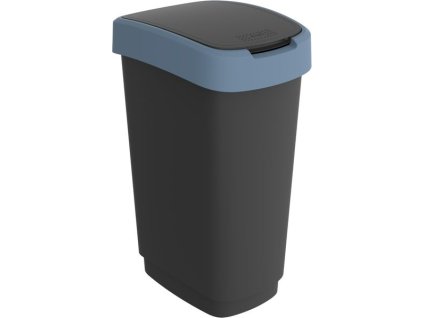 koš odp.50l TWIST, černý/tm.modrý, výklop., plast