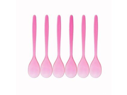 lžíce 6ks káva 14cm, sada, MIX BAREV, transp.plast