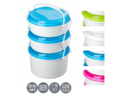jídlonosič 3D (2x1,0l+1,9l) KOMBI, 3barvy, (i do MV trouby), plast