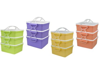 jídlonosič 3D (2x1,2l+1,4l) KOMBI, ČTVERCOVÝ, plast