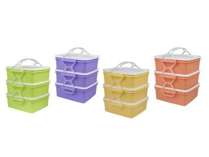 jídlonosič 3D (3x1,4l) ČTVERCOVÝ, plast