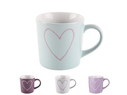hrnek 600ml SRDCE-Heart, 4 barvy, keramika