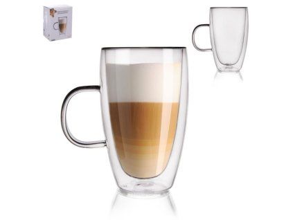hrnek 430ml-1ks-2stěnný, d8, v.14cm, sklo