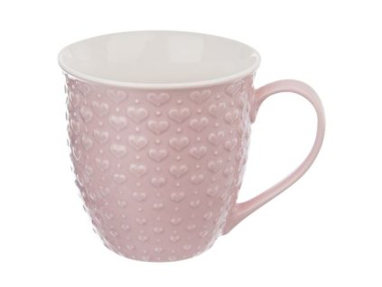 hrnek 580ml SRDCE růžový, d11x10,5cm, keramika