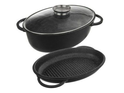pekáč 43x30x17cm GRANDE Aroma oboustr.+pokl.sklo