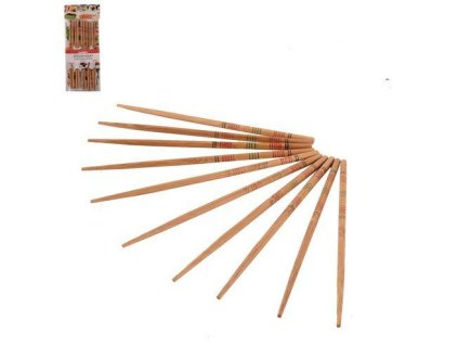 hůlka 22,5cm, jídelní, kónická, 5párů, lak.dřevo