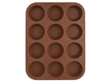 forma na 12ks MUFFINY d6,5cm, hnědá, 32,5x25cm, silikon