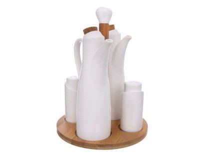 soupr. 4+1 WHITELINE dochuc., vč.podnossu, porcelán/bambus