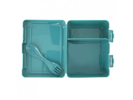 box 18x14x7,5cm LUNCH-Svět, svačina, dělený+lžička, plast