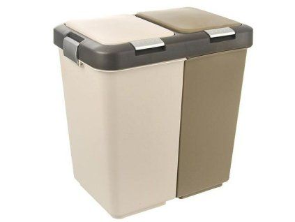 koš odp.2x20l DUO Dust, 46x29x49cm, výklop. klip, plast