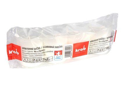 svíčka hřbit. 60g, transpar. 4ks- vklad, 15hod