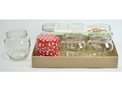 sklen.zavař. 520ml- 5ks-AMFORA+10ks víč.PUNTÍK TO82