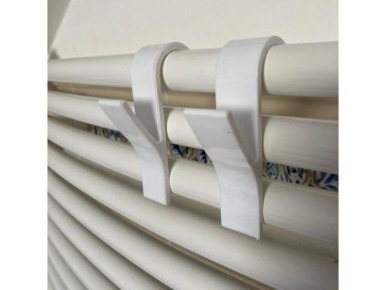 háček- 6ks koupel., na topný žebřík, bílý, plast