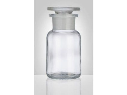 dóza-prachovnice  100ml-kul.čirá, zabr.víko, sklo