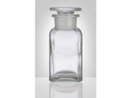 dóza-prachovnice  100ml-hran.čirá, zabr.víko, sklo