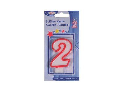svíčka číslová 2, 75mm, DB