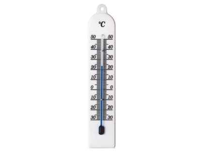 teploměr 17,5x3,2cm univ., -30°C+50°C, PLASTIC bílý