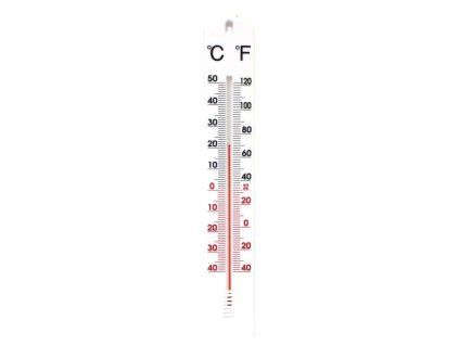 teploměr 40x6,3cm venk., -40°C+50°C, PLASTIK III