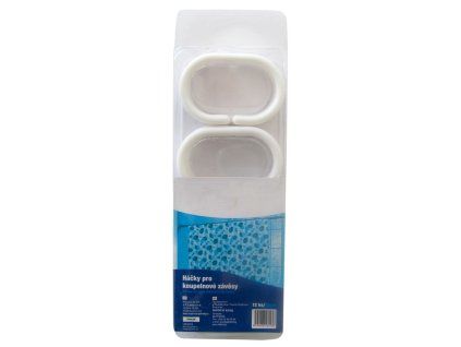 háček-12ks-ke koup.závěsu, bílý plast