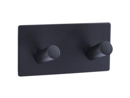 věšák dvojitý BLACK EDITION, samolep.3M, kov