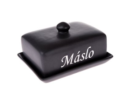 máslenka 16,5x 9,5x12cm MÁSLO, BLACK, keramika