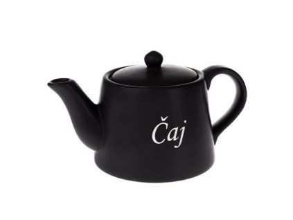 čajník 1,0l ČAJ, BLACK, d12,5x14cm, keramika
