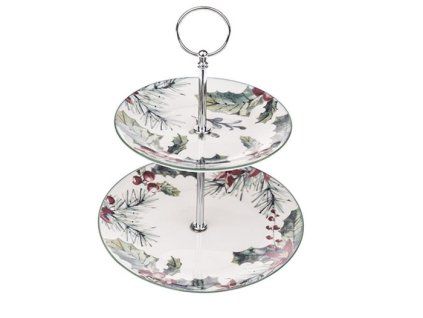 etažér 2patra, d15 /d19 ,v. cm, VÁNOČNÍ, PORCELÁN