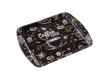 podnos 25x20cm, COFFEE HOUSE, plech