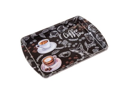 podnos 20x14cm, COFFEE TIME, plech