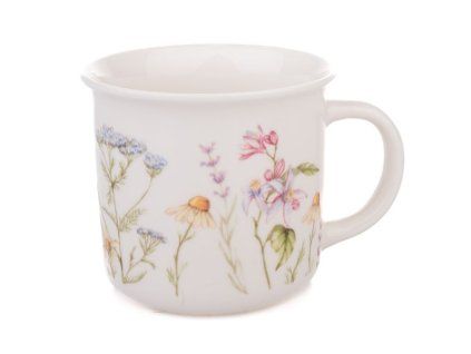 hrnek 440ml, 1ks, LUČNÍ KVĚTY 2, porcelán