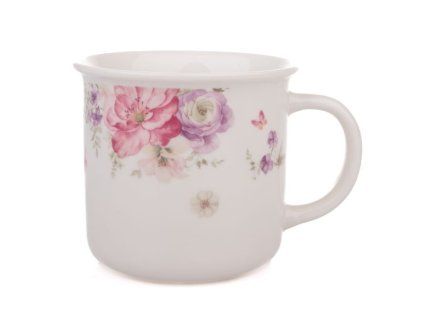 hrnek 440ml, 1ks, KVĚTINY, porcelán