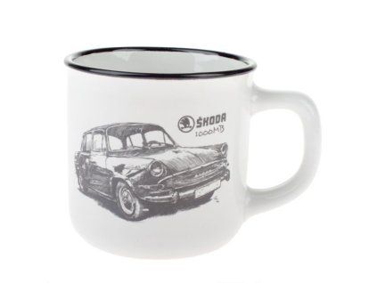 hrnek 330ml-1ks-ŠKODA 1000MB RETRO, d 9x 8,5cm, keramika