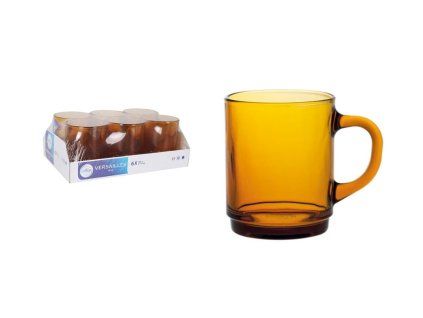 hrnek 260ml, 6ks-Jantar,VERSAILLES, d7,2x8,9cm, DURALEX,sklo