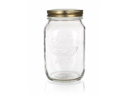 sklen.zavař.1000ml QUATTRO ST. d11,1x17cm, víčko d86mm, sklo