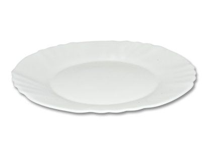 talíř d25cm mělký,EBRO bílý, opál.sklo
