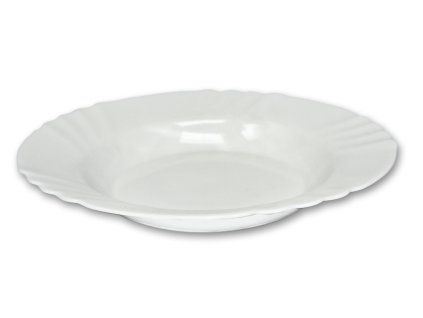 talíř d23cm hluboký, EBRO bílý, opál.sklo