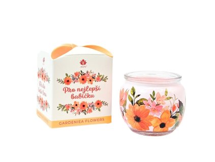 svíčka vonná  90g, PRO NEJL.BABIČKU, GARDÉNIE, parafín, DB, sklo